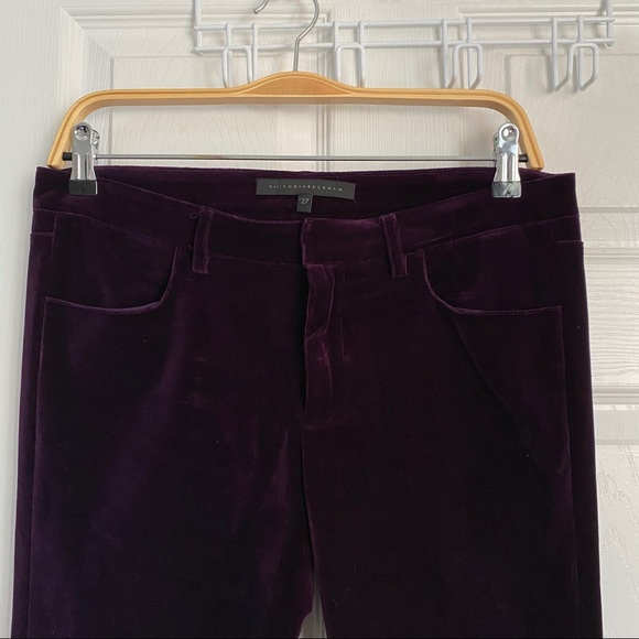 Victoria Beckham Purple Velvet Ankle Pants - Picture 5 of 8